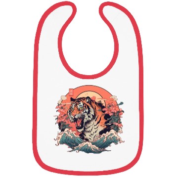 Discover Tokyo Asia 80s Japanese Retro Tiger Bibs