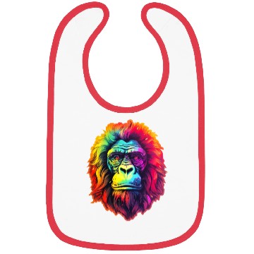 Discover Gorilla Chic in Vibrant Psychedelic Zoo Bibs