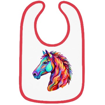 Discover Psychedelic Horse Head Gallop Equine Equestrian Bibs