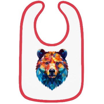Discover Wild Psychedelic Bear Geometric Vibrant Bibs