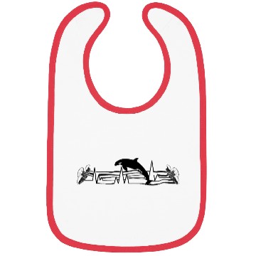 Discover Funny Orca Heartbeat With Waves Bibs