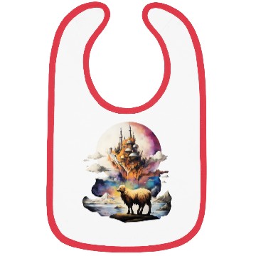 Discover Retro Celestial Moon Sheep Adventure Bibs