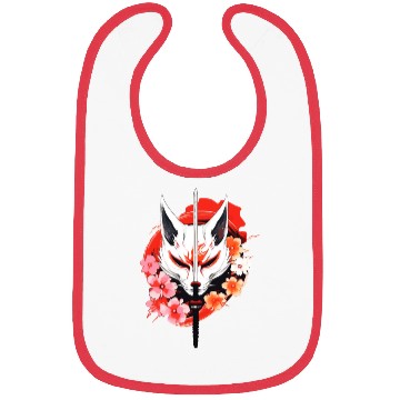 Discover Kitsune Fox Maske Kumiho Samurai Japan Anime Bibs