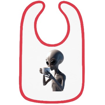 Discover Alien Drinking Coffee Bibs