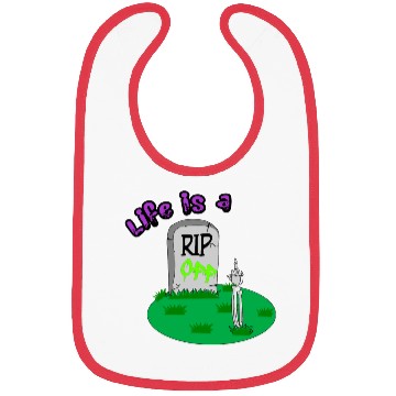 Discover Rip Off Creepy Spooky Dark Joke Cartoon Mood Bibs