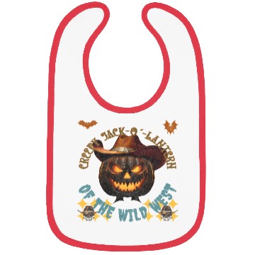 Discover Creepy Jack o Lantern of the Wild West Bibs