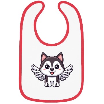 Discover Angel Husky, Winged Comic, Heavenly Dog Bibs