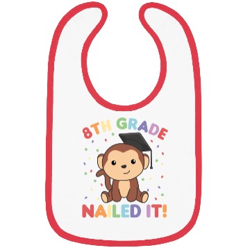 Discover Kids 8th Grade Nailed It Monkey Graduation Bibs