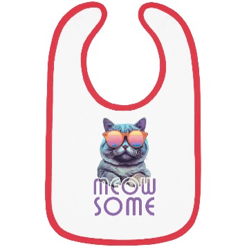 Discover Meowsome Cool Cat Pun Bibs