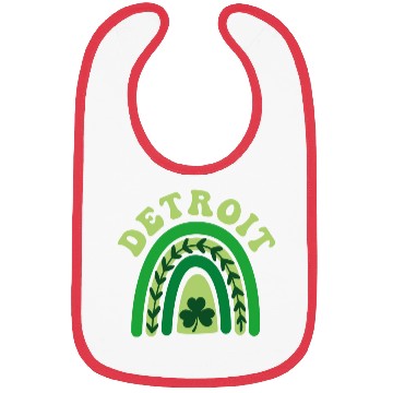 Discover Detroit Michigan Irish Shamrock Kawaii Rainbo St Bibs