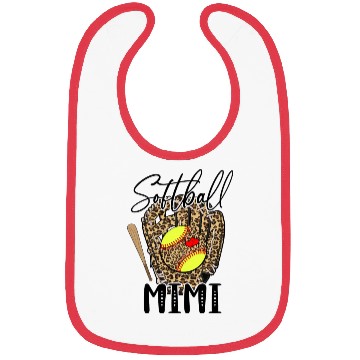 Discover Softball Mimi Leopard Game Day Softball Lover Bibs