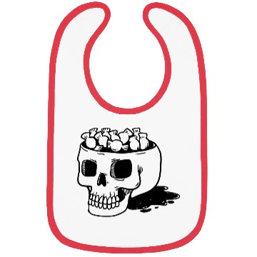 Discover human skull cut out head with candy Halloween Bibs