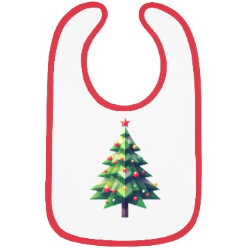 Discover Polygonal Christmas Magic: The Faceted Pine Tree Bibs