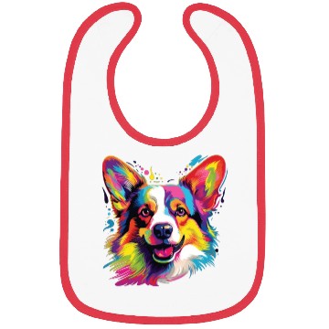 Discover Watercolor Colorful Corgi Bibs