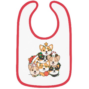 Discover Corgi Christmas Tree Funny Animal Christmas Bibs