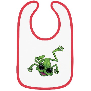 Discover Happy Green Tree Frog Bibs