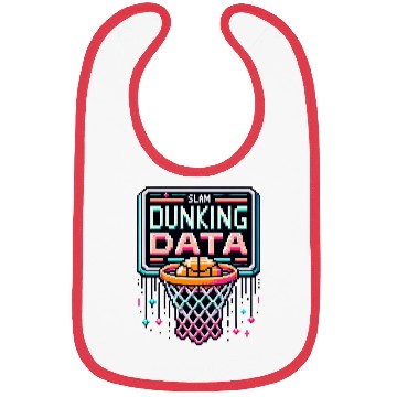 Discover Slam Dunking Data - Retro 8-bit Basketball Hoop Bibs