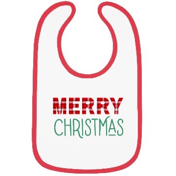 Discover Merry Christmas Plaid Classic Holiday Style Bibs