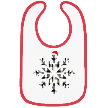 Discover White Black Christmas Buffalo Plaid Snowflakes Bibs