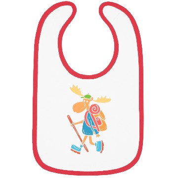 Discover Moose Hiking Nature Person Gift Bibs
