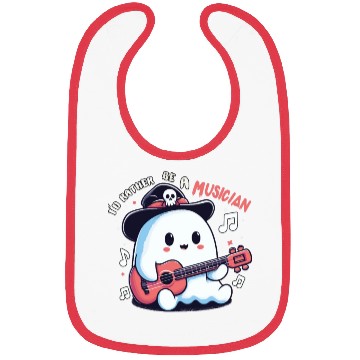 Discover cute ghost playing guitar, Id rather be musician Bibs