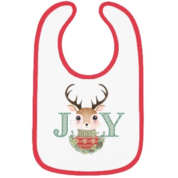 Discover cute deer with sweater and Christmas wreath Bibs