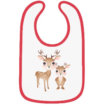 Discover two cute deer - favorite motif for two Bibs
