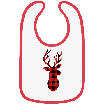 Discover Buffalo Plaid Deer HeaD Bibs