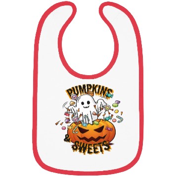Discover Halloween-Ghost "Pumpkins and sweets" Bibs