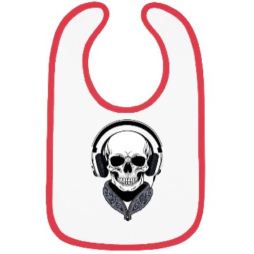 Discover A Skull With Headphones Bibs