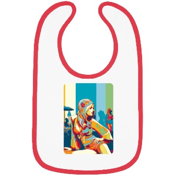 Discover Hippie girl pose on holidays Bibs