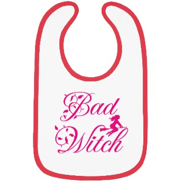Discover bad witch; Halloween; cute; pink; witches Bibs