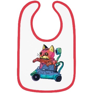 Discover Robot Cat Driver Cat Lover Bibs