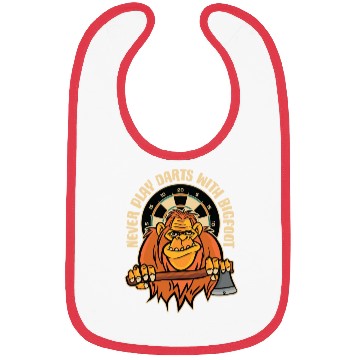 Discover Never Play Darts With Bigfoot Funny Bigfoot Axe Bibs