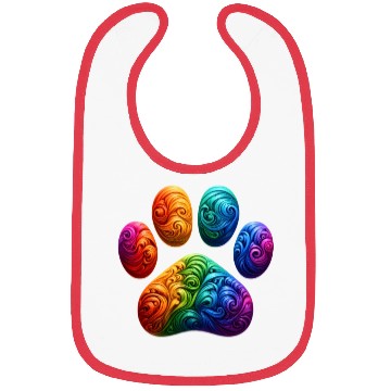 Discover Colorful Paw Prints Edition Bibs