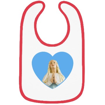 Discover Virgin Mother Mary Praying Blue Heart Bibs