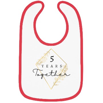 Discover Together Five Years / 5th Wedding Anniversary Bibs