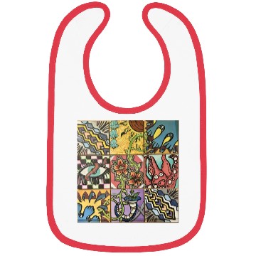 Discover Hand painted wooden squares art by KateToxin Bibs