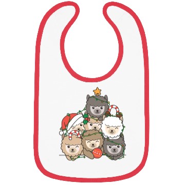 Discover Alpaca Christmas Tree Funny Animal Christmas Bibs
