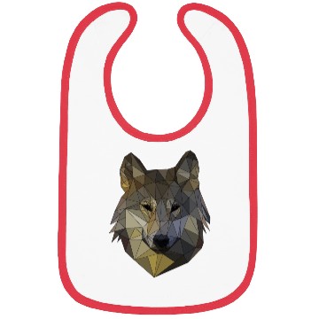 Discover Polygon wolf triangular mosaic shapes polyart Bibs
