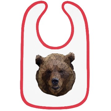 Discover Polygonal brown bear triangular shape low poly art Bibs