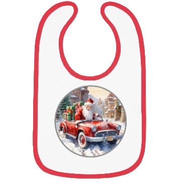 Discover Santa Claus rides in a convertible car Bibs