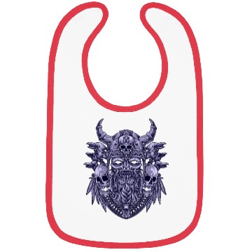 Discover Skull Viking Collage Bibs