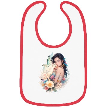 Discover lady flower butterfly Bibs