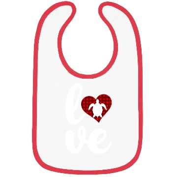 Discover Sea Turtle Lover Buffalo Plaid Love Turtle Bibs