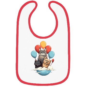 Discover Cats, Dogs & Balloons Bibs