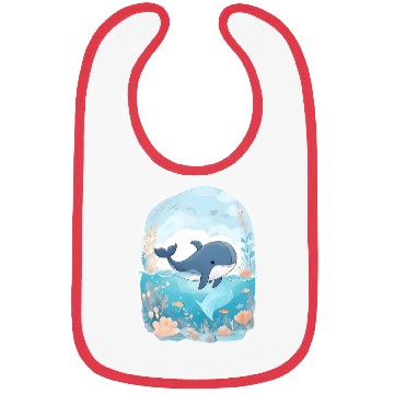 Discover cute whale in cartoon fantasy Bibs