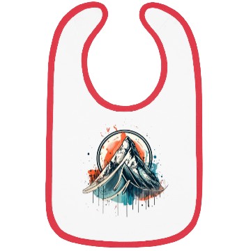 Discover A circular ink painting with mountains Bibs