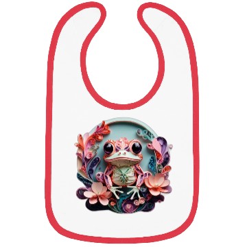 Discover Frog's Floral Embrace Bibs