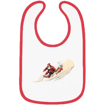 Discover Surfing Santa Summer Christmas Bibs